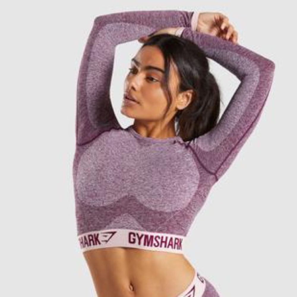 Gym shark flex set, dark ruby/blush nude small